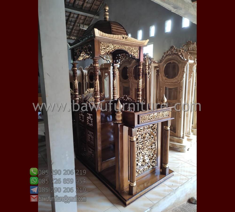 Mimbar Masjid Jepara Murah Model Atap Kubah Dari Jati Bawu Furniture