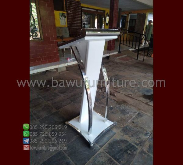 Podium Minimalis Stainless Putih Murah