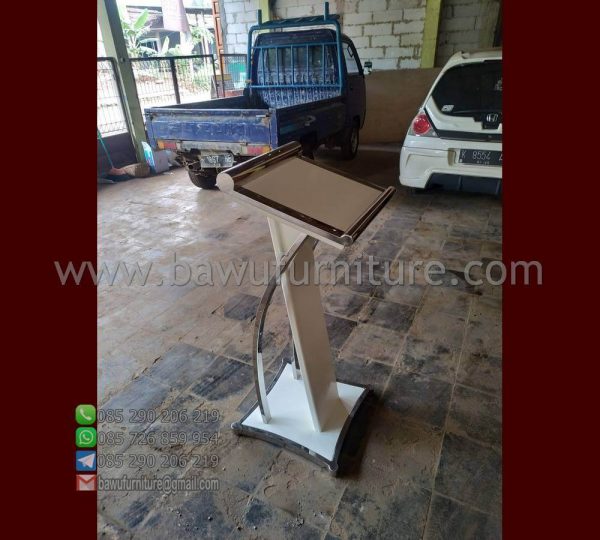 Jual Podium Minimalis Stainless Putih