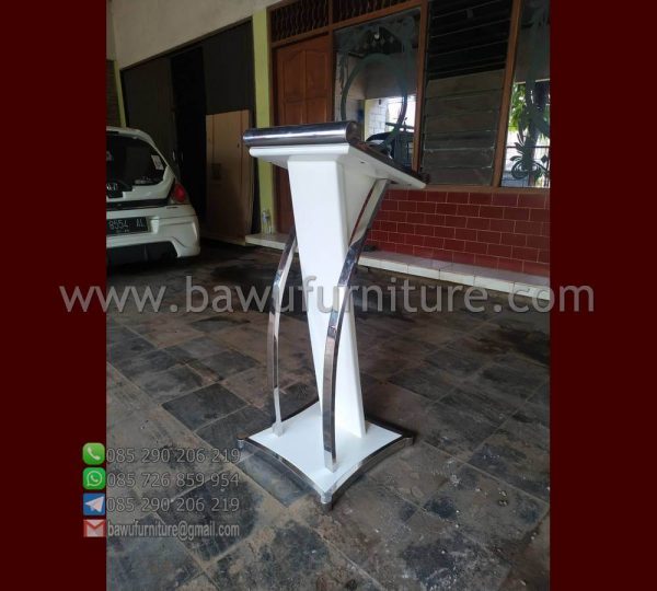 Model Podium Minimalis Stainless Putih