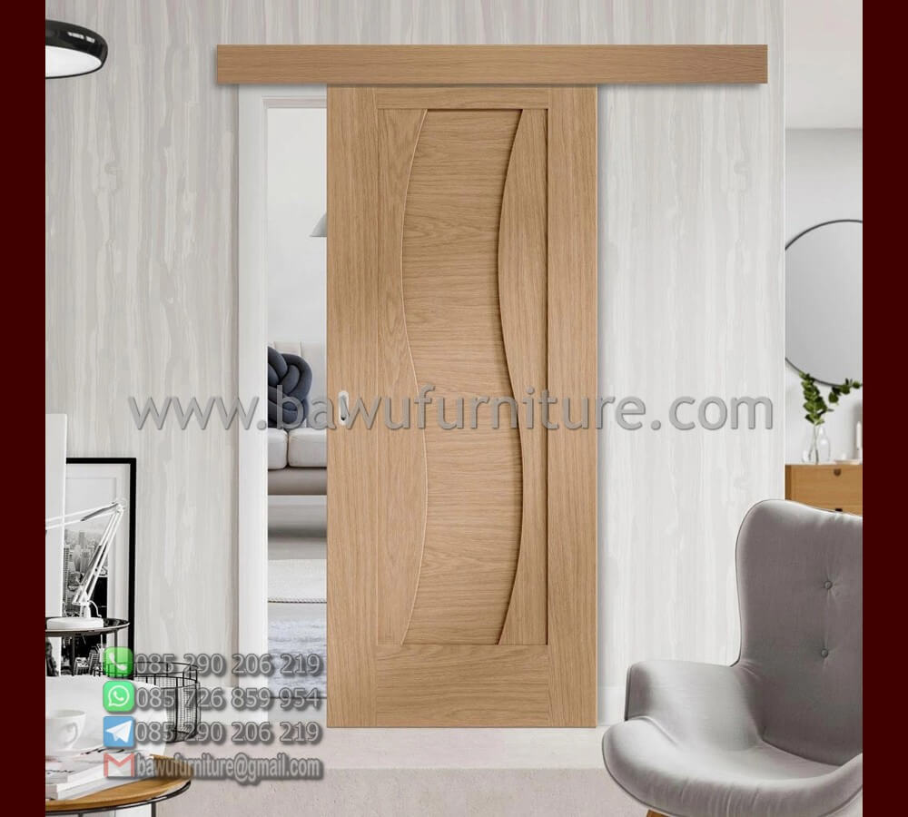 Pintu Kamar Modern Model Minimalis Sliding Dari Jati Bawu Furniture