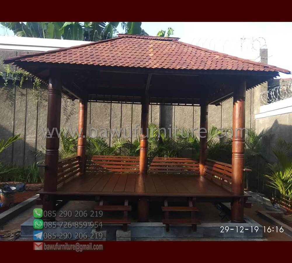 Jual gazebo kayu jati jepara ukuran 2x2 - Kab. Jepara - Jaya Agung  Furniture