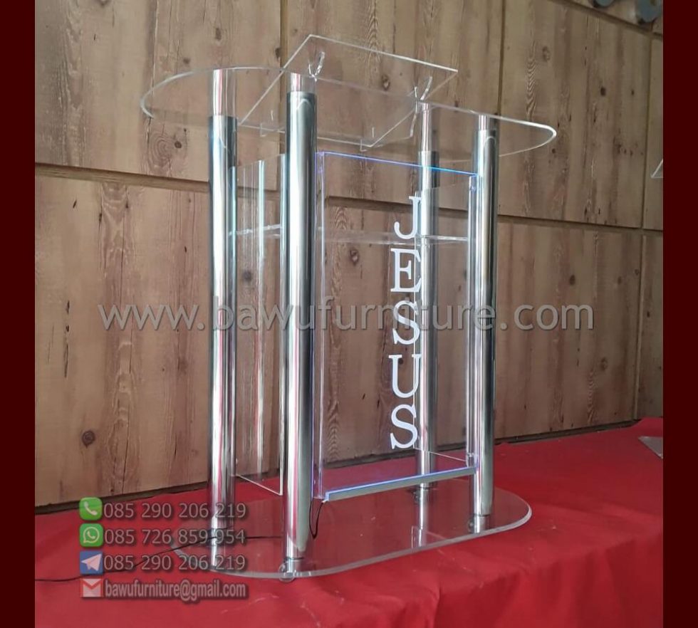 Mimbar Gereja Akrilik Stainless Model Minimalis Terbaru Podium Mimbar