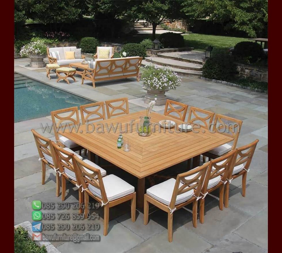  Meja  Makan Outdoor  Villa Set 4 Kursi Garden Kayu  Jati 