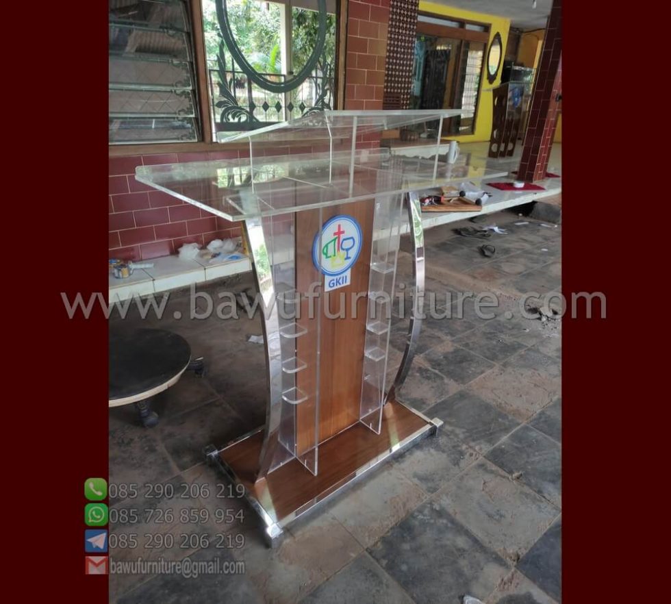 Jual Mimbar Gereja Gkii Model Minimalis Modern Akrilik Podium Mimbar