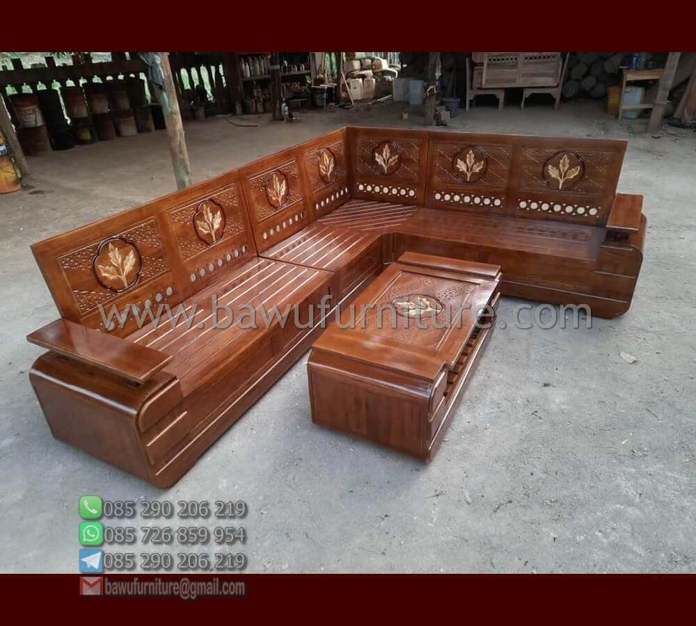 Kursi Sudut Jepara Model Minimalis Kayu Jati Terbaru | Bawu Furniture