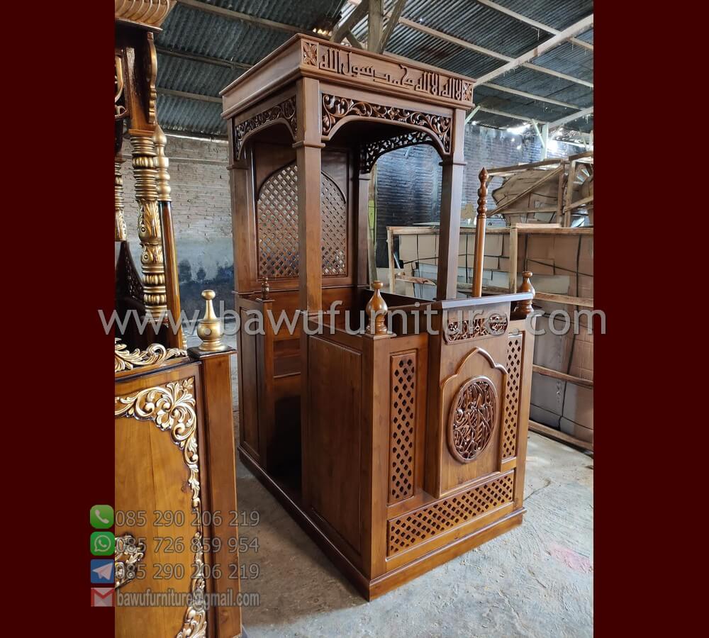 Model Mimbar Masjid Jepara Desain Atap Kubah Jati Bawu Furniture