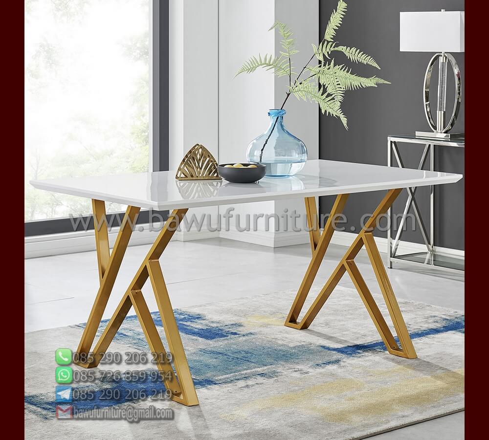 Meja Makan Stainless Murah Model Minimalis Modern Bawu Furniture