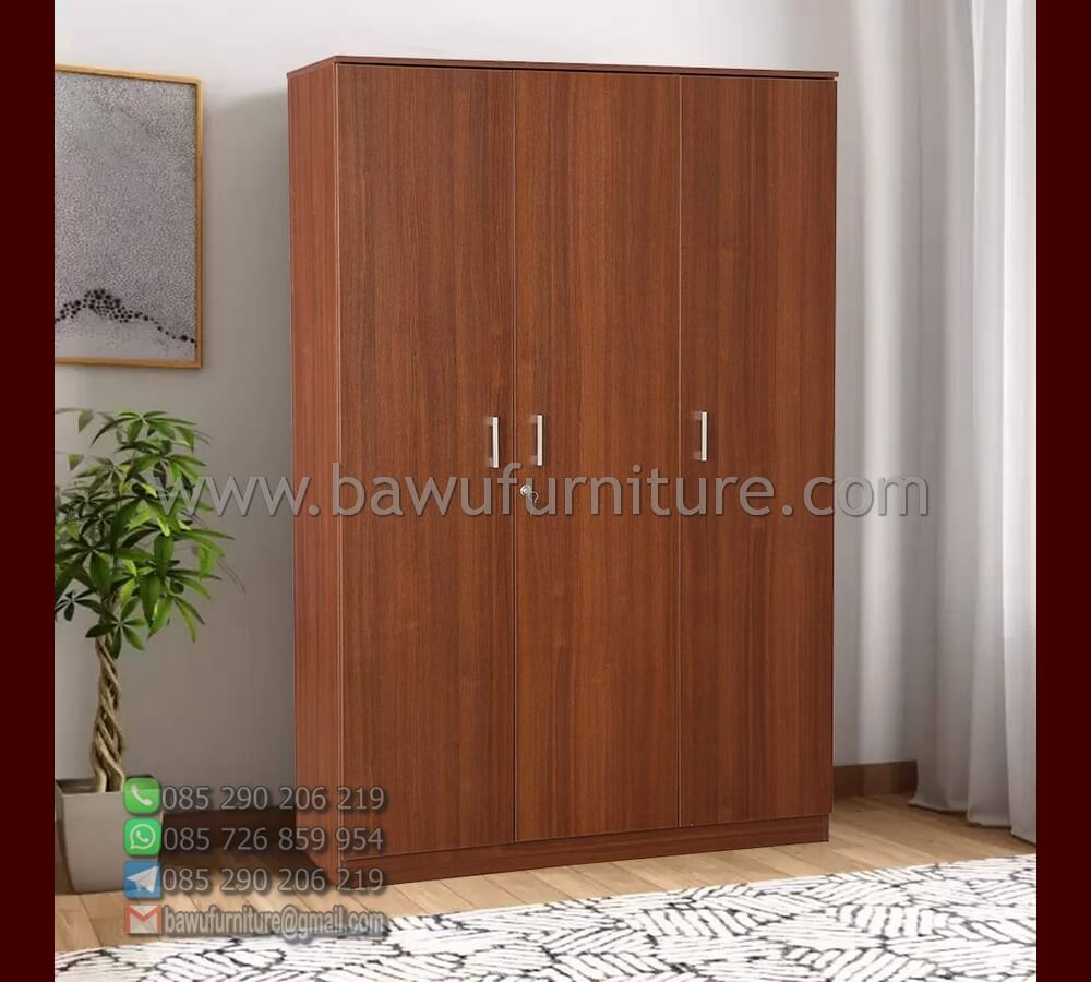 Lemari Baju 3 Pintu Model Minimalis Terbaru Jepara Bawu Furniture