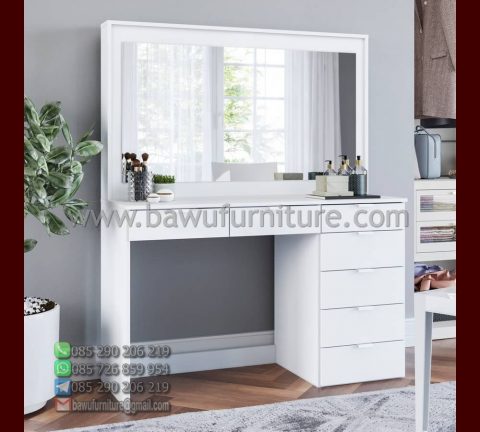 Meja Rias Warna Putih Model Minimalis Terbaru Jepara | Bawu Furniture