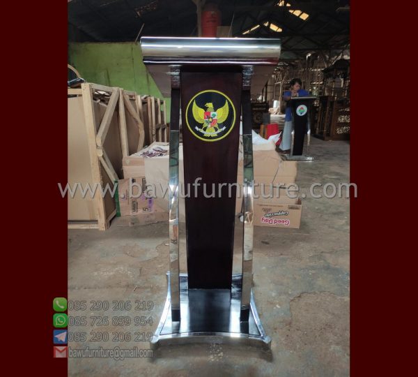 Podium Pidato Indonesia Model Minimalis Tiang Stainless | Podium Mimbar ...