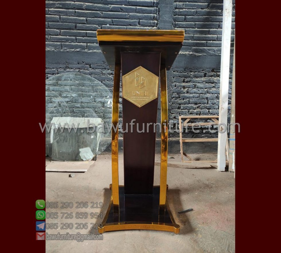 Podium Pidato UNIBI Model Minimalis Tiang Stainless | Podium Mimbar ...