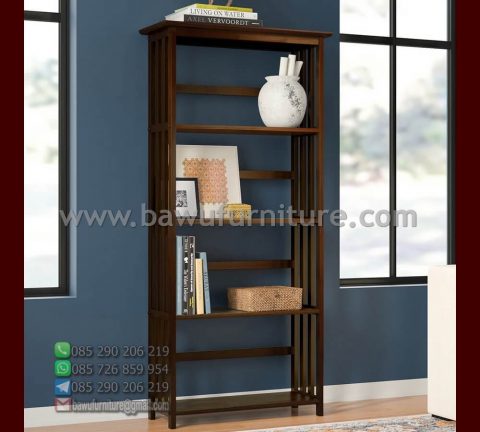 Harga Rak Buku Jati Model Minimalis Terbaru Jepara | Bawu Furniture