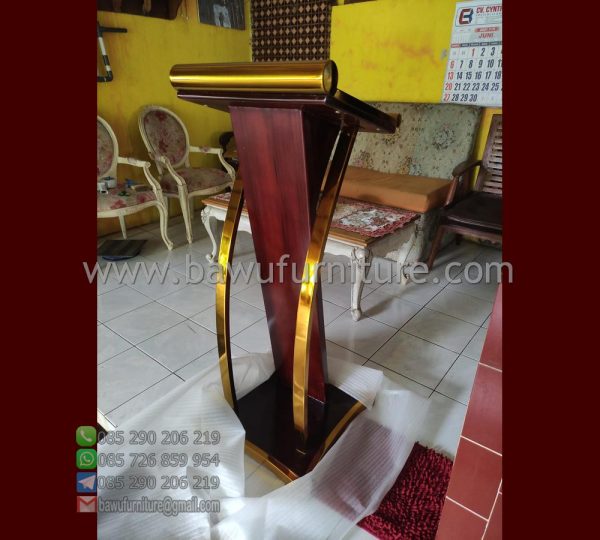 Contoh Podium Jati Stainless