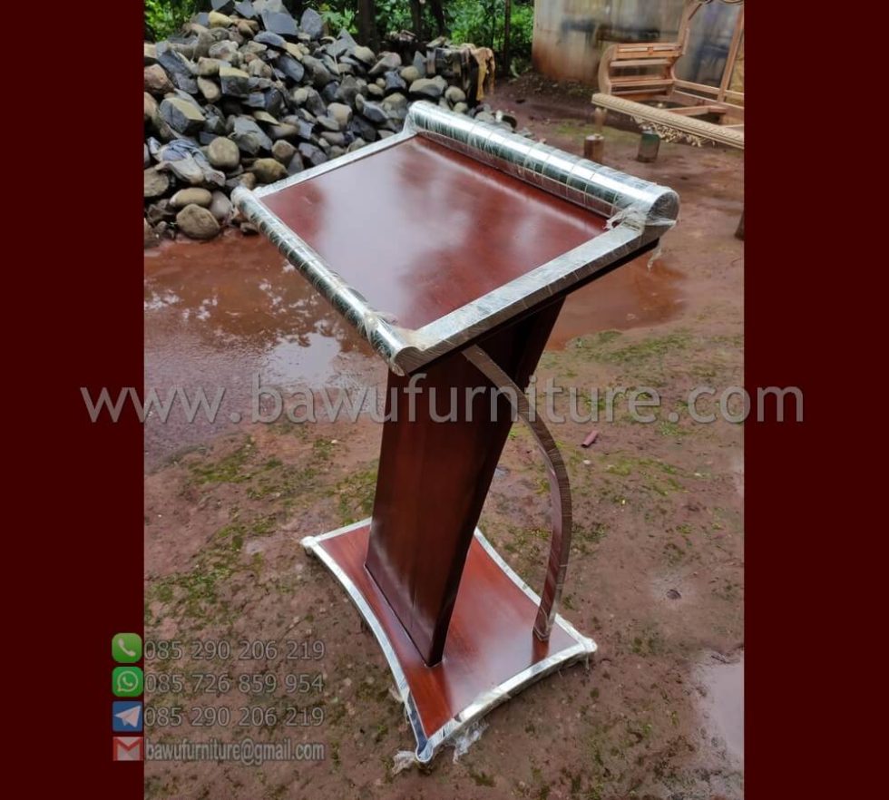 Jual Podium Jati Stainless Model Minimalis | Podium Mimbar Pidato