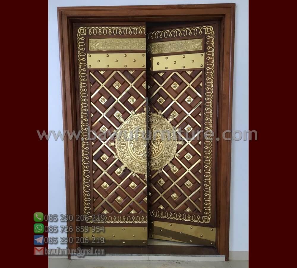 Jual Pintu Masjid Ornamen Arabic Dari Kayu Jati Jepara Podium Mimbar Pidato Minimalis