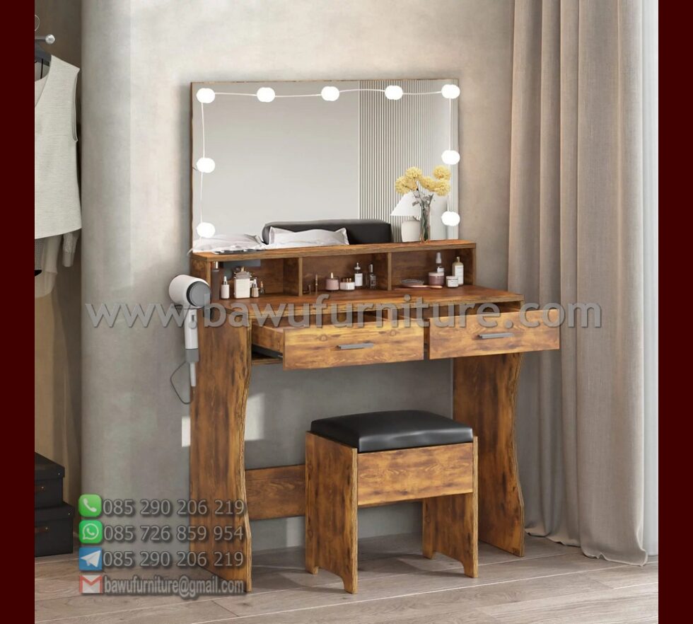 Jual Meja Rias Minimalis Rustic Dari Kayu Jati Jepara Murah Bawu Furniture