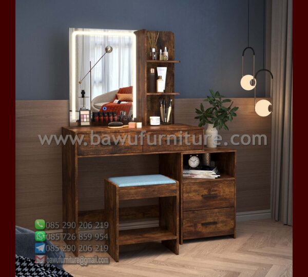 Meja Rias Minimalis Rustic Terbaru