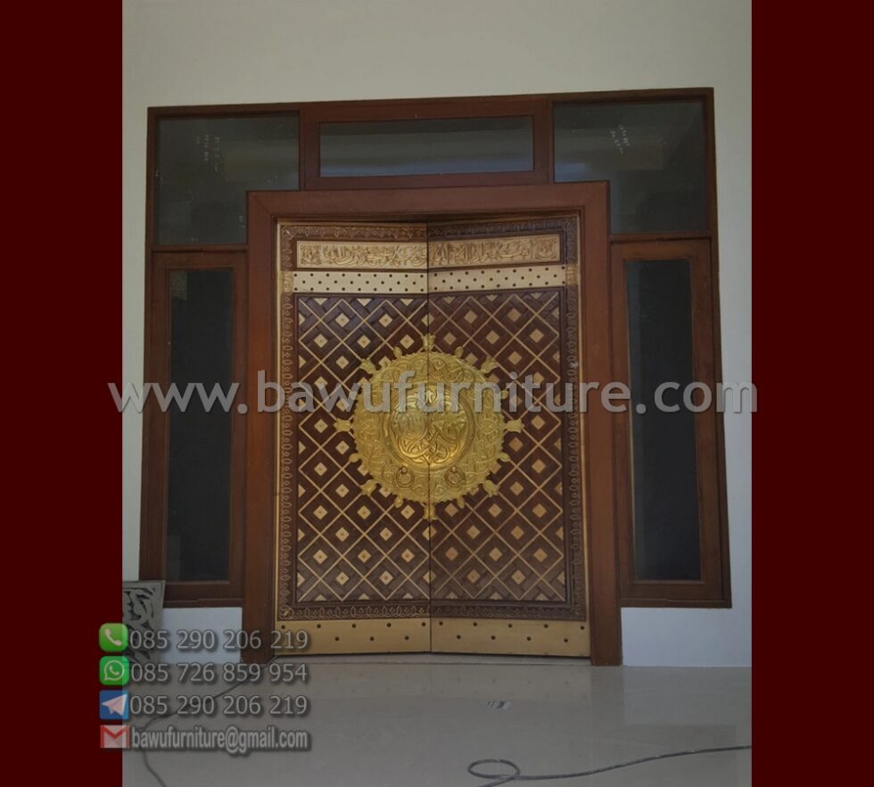 Pintu Masjid Ornamen Nabawi Dari Kayu Jati Jepara Murah Podium Mimbar Pidato Minimalis