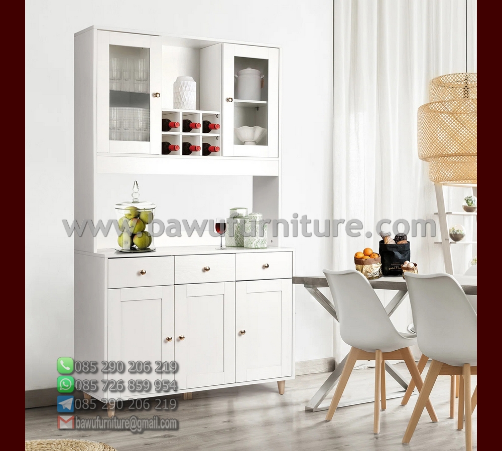 Lemari Dapur Minimalis Terbaru Duco Warna Putih Harga Murah Podium